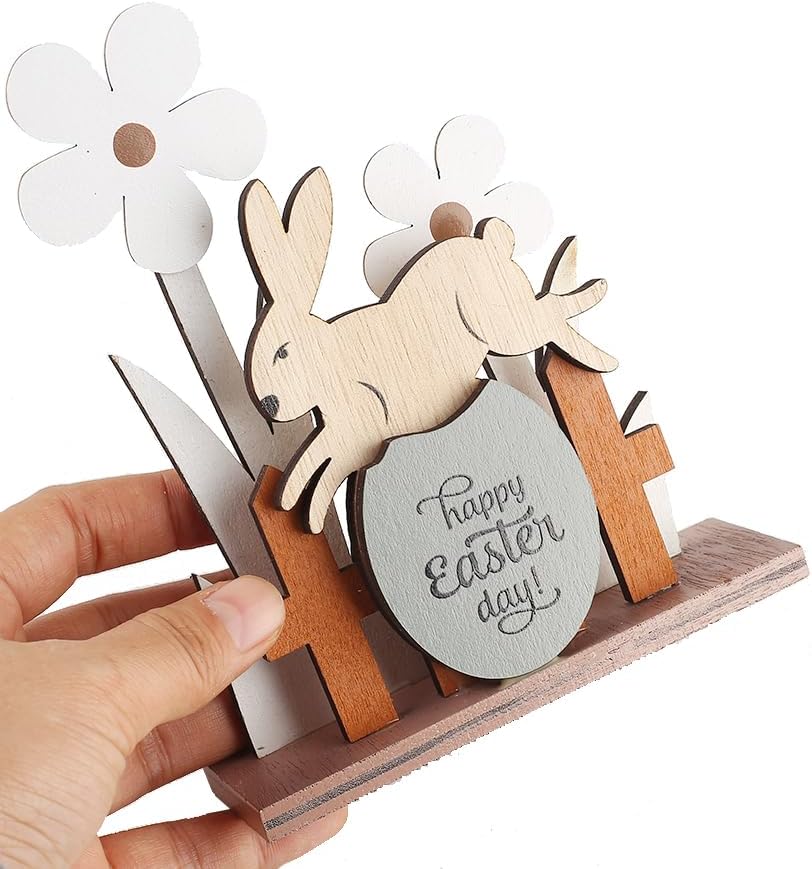 Holz Osterhase Deko Aufsteller 2er Set Fruehlingsdeko Tischdekoration