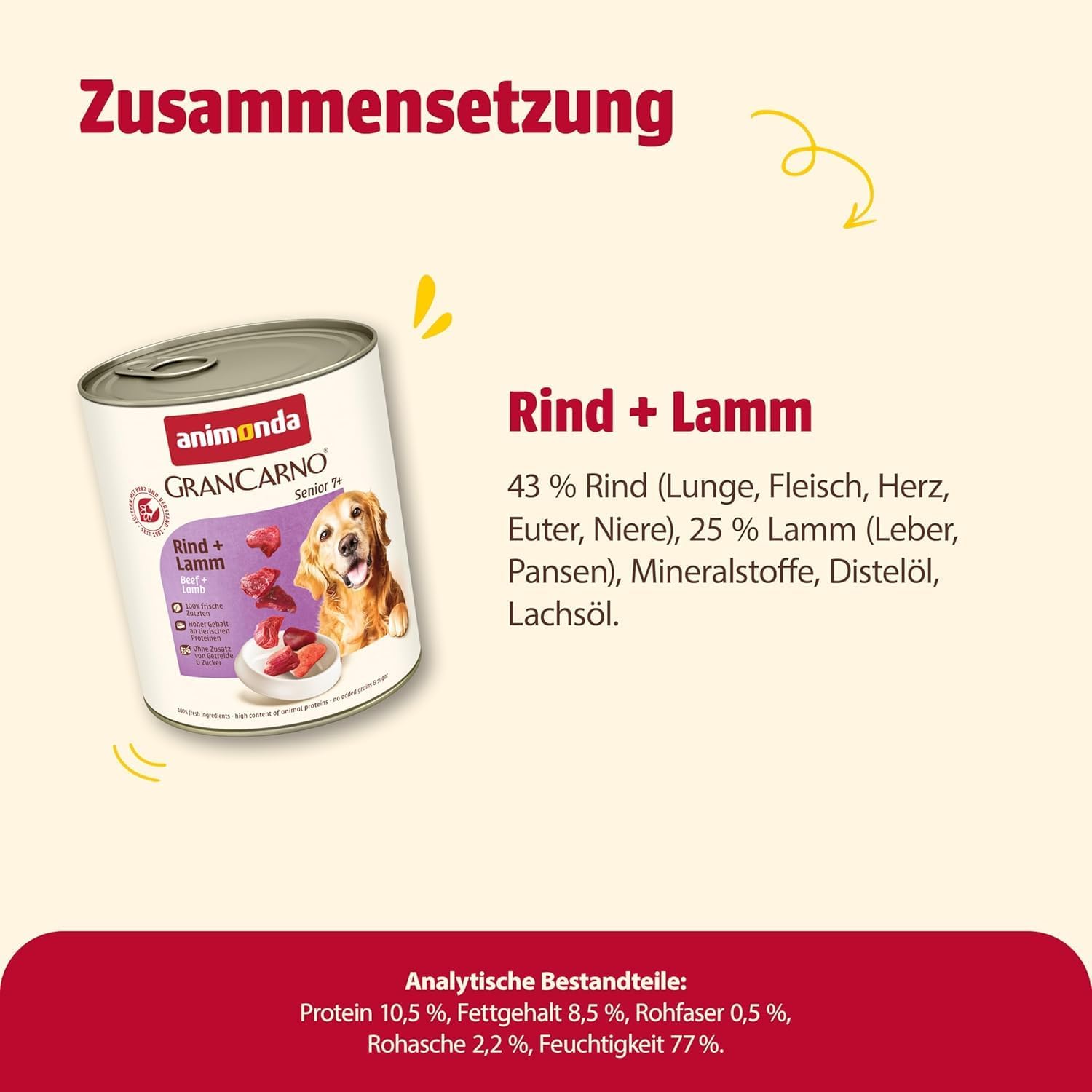 animonda GranCarno Senior Hundefutter Rind und Lamm Nassfutter