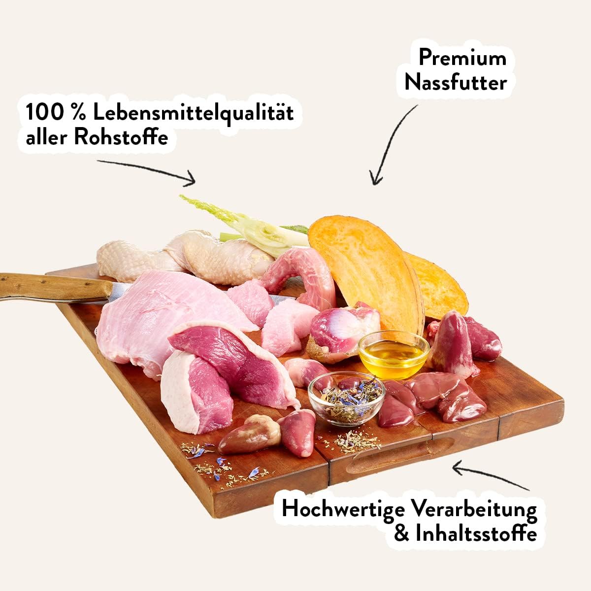 Dogs’n Tiger Adult Nassfutter Huhn 67% Fleisch 6x400g Mahlzeit versch