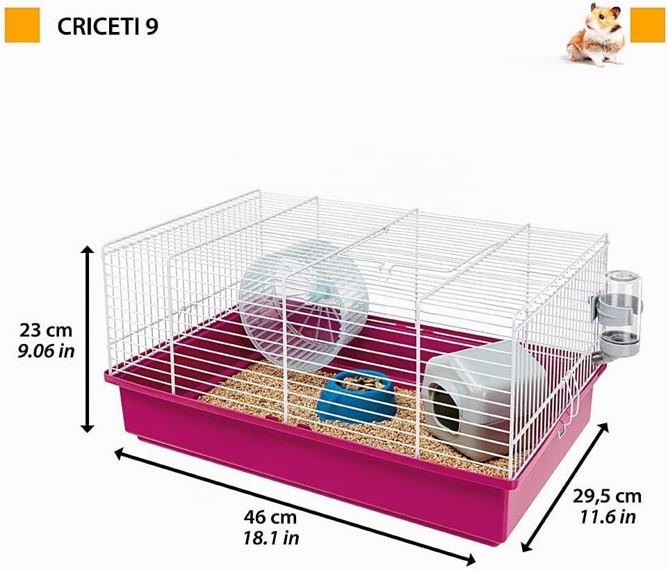 Ferplast Hamsterkäfig 46 cm mit Zubehör Nagerkäfig Kleintierkäfig