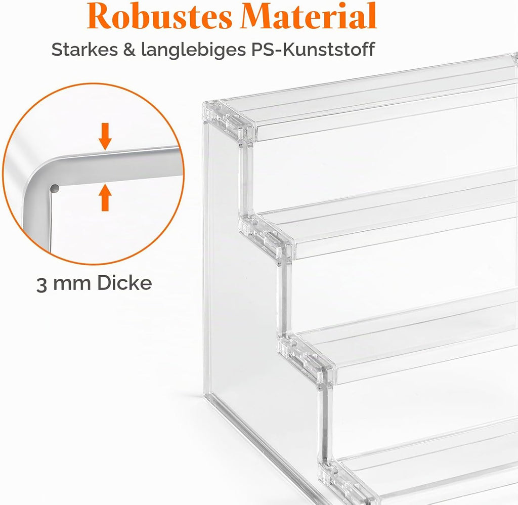 Lifewit Display Staender 3‑stufig klar 22,8cm-30,5cm (22,8×15,7×13 cm)