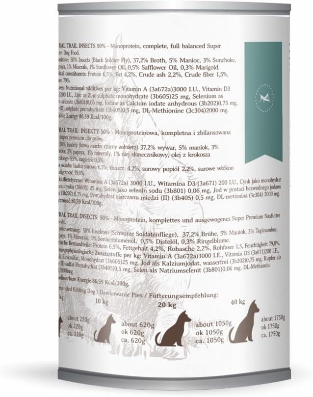 Natural Trail Hundenassfutter Insekten 12 x 350 g Dose