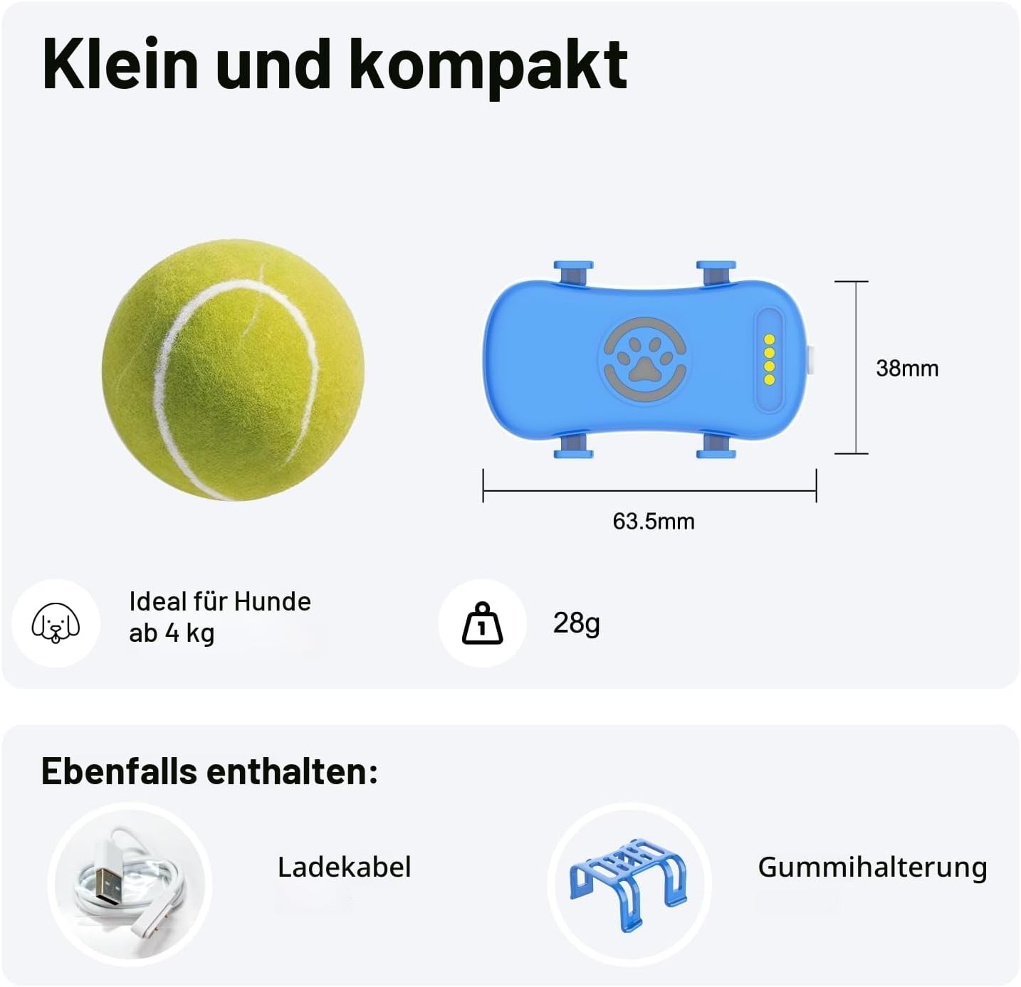 GPS Tracker fuer Hunde 4G wasserdicht mit Echtzeit-Ortung und App Live Tracking