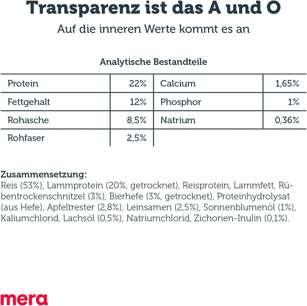 MERA Pure Sensitive Hundefutter Lamm und Reis verschiedene Sorten