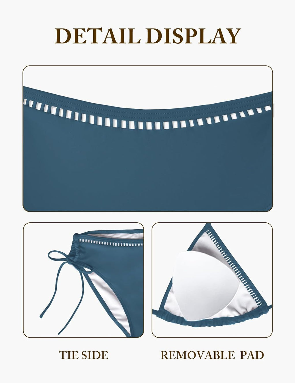 Damen Bikini Set Zweiteiler Triangel V-Ausschnitt Bademode Gr. S-L