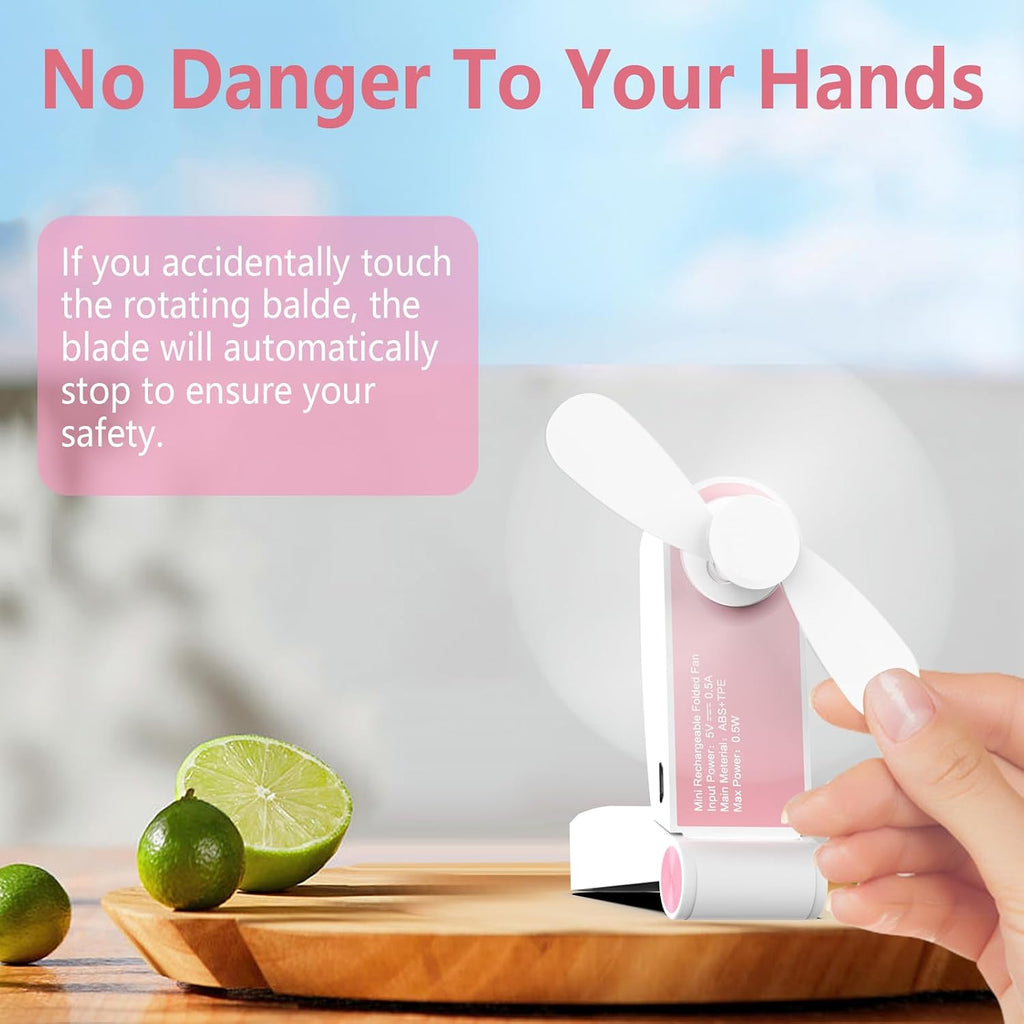 Hianjoo USB Mini Handventilator wiederaufladbar faltbar Standfunktion gruen 2 Ges