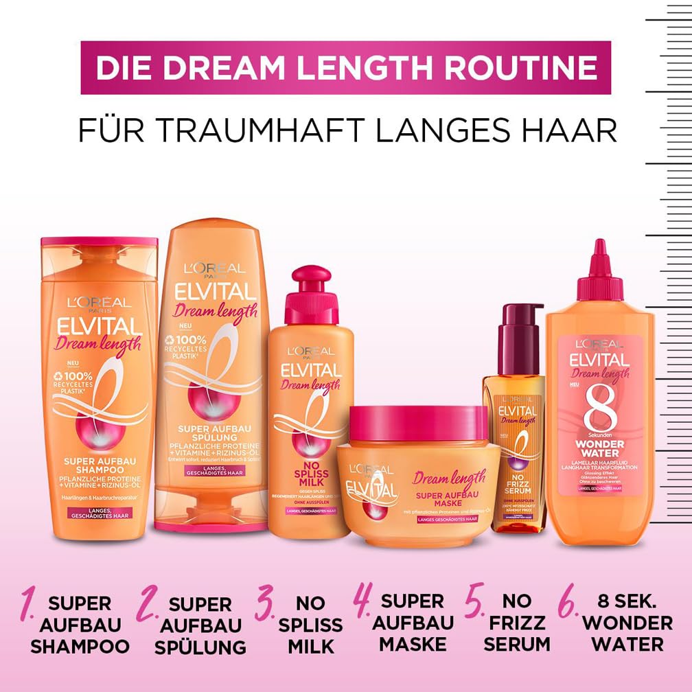 L’Oréal Paris Elvital Shampoo XXXL gegen Spliss fuer langes Haar