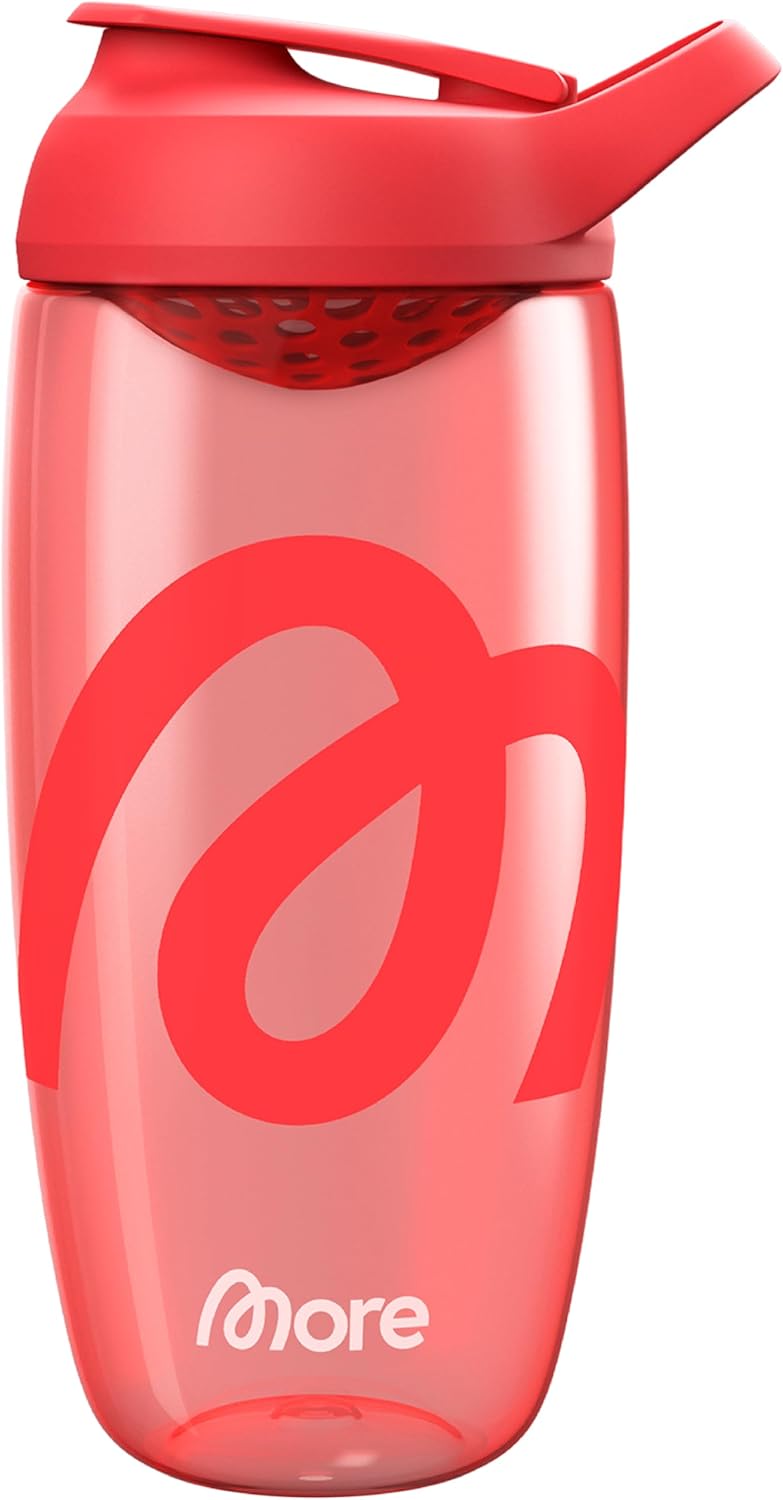 MORE Shaker 700 ml Rot mit Mischsieb Trageschlaufe ECOZEN Kunststoff