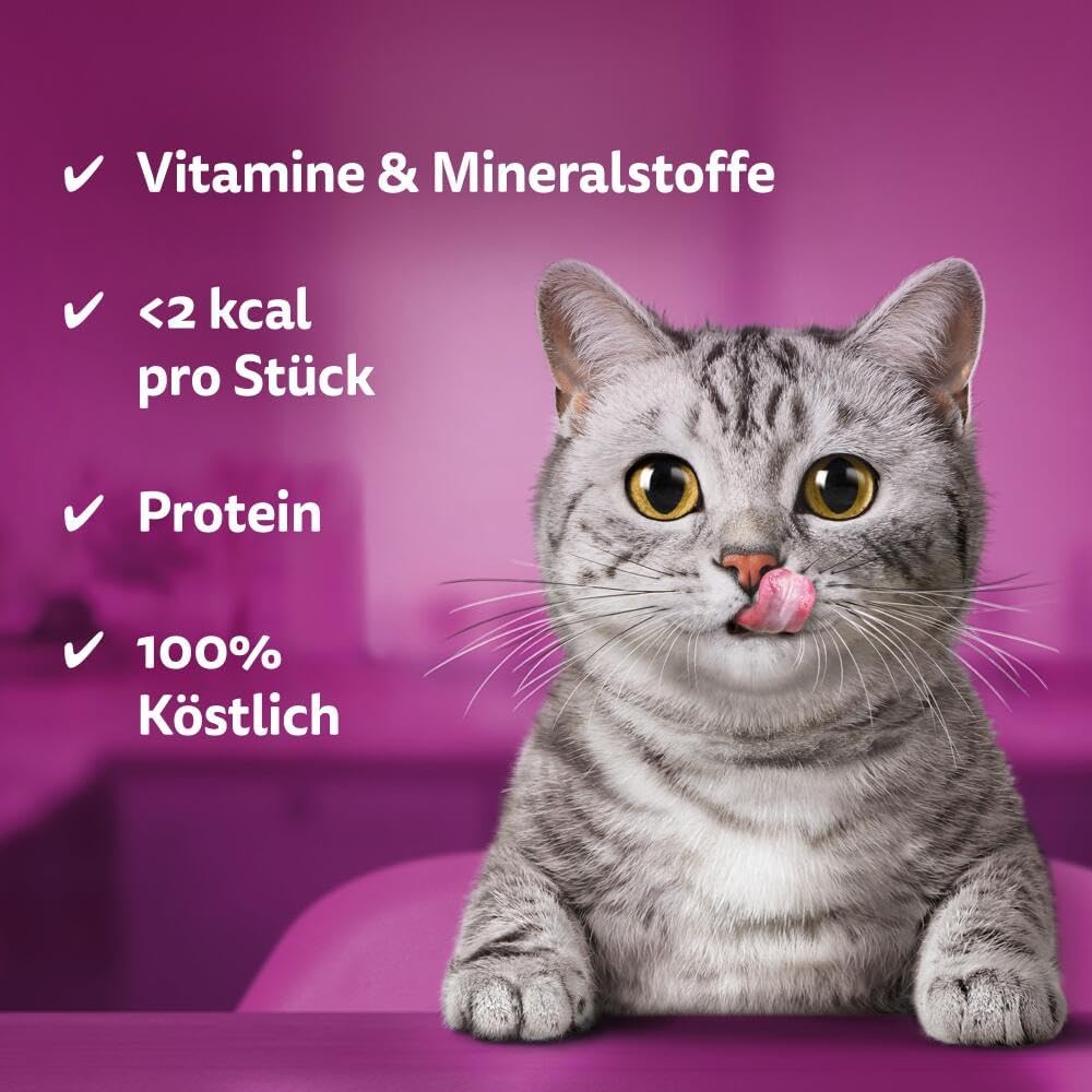 Whiskas Katzensnack Lachs Knuspertaschen, 6 Stück