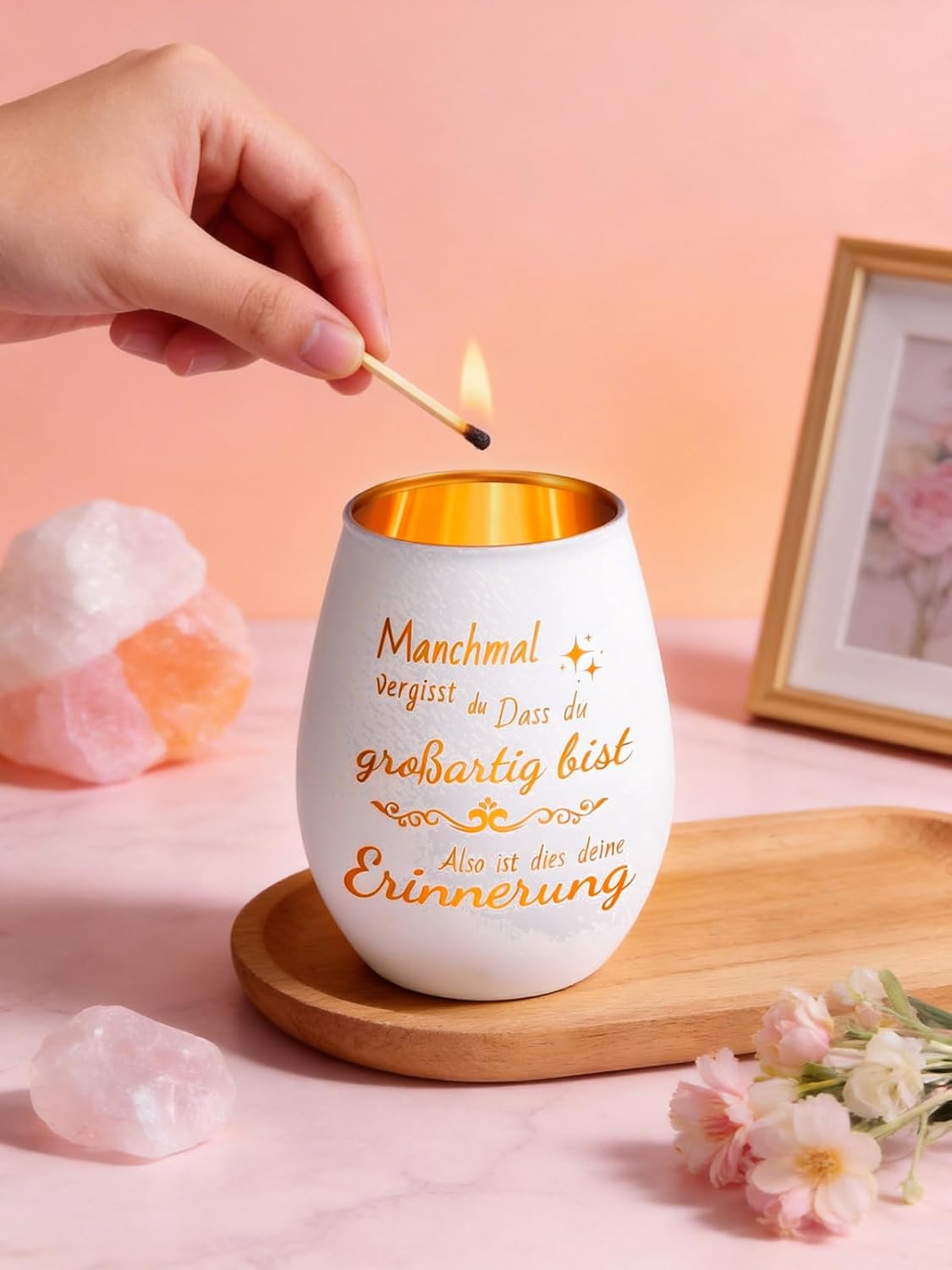 Windlicht mit Gravur verschiedene Farben Glas Windlichter Spruch Geschenk fuer Fr