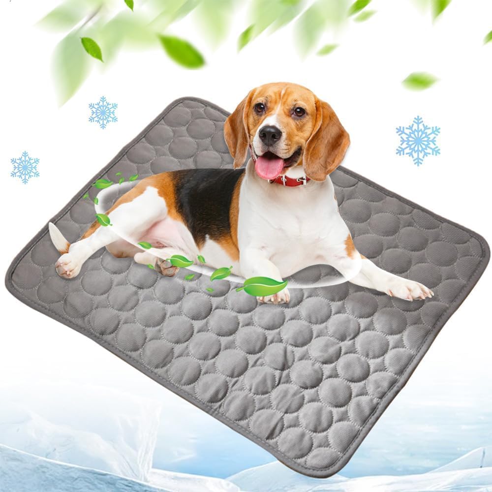 Yanlin Hundekuehlmatte 70x55 cm L grau selbstkuehlend rutschfest waschbar