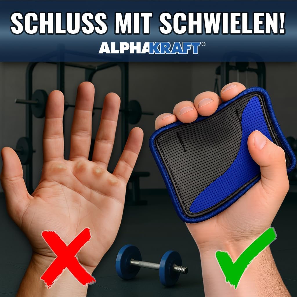 ALPHAKRAFT Griffpolster Neopren 1 Paar rutschfest fuer Kraftsport Training