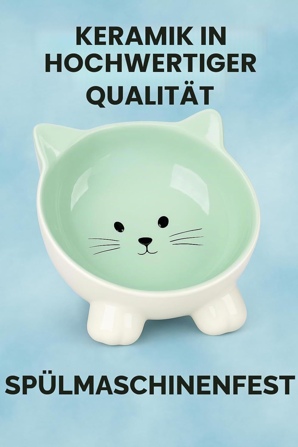 Katzennapf Keramik 125 ml Ø13,8 cm Futterschale Katze Grau