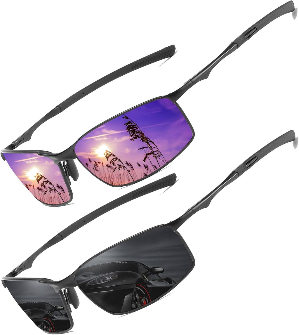 LEDING&BEST Polarisierte Piloten Sonnenbrille Metallrahmen Unisex