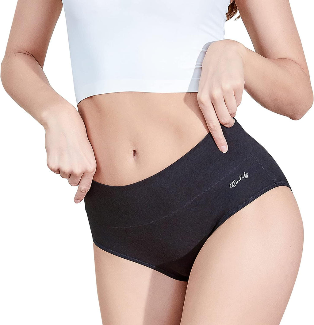 anqier Damen Unterhosen 5er Pack Baumwolle Stretch hohe Taille XS-3XL