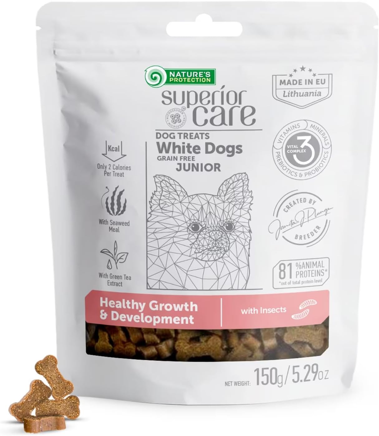 Nature's Protection Superior Care White Dogs Getreidefrei Leckerlis 150g, versch