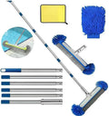 Poolbuersten Set 45 cm mit Teleskopstange 230 cm, Reinigungstuch & Waschhandschuh