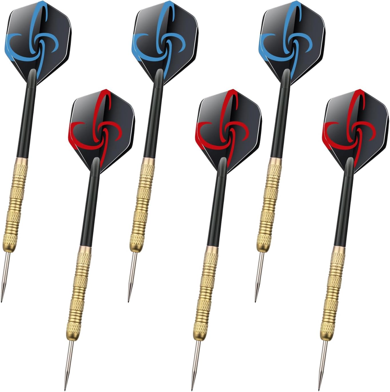 Steeldarts Dartpfeile Metallspitze 6 Stueck Set fuer Anfaenger Hobby
