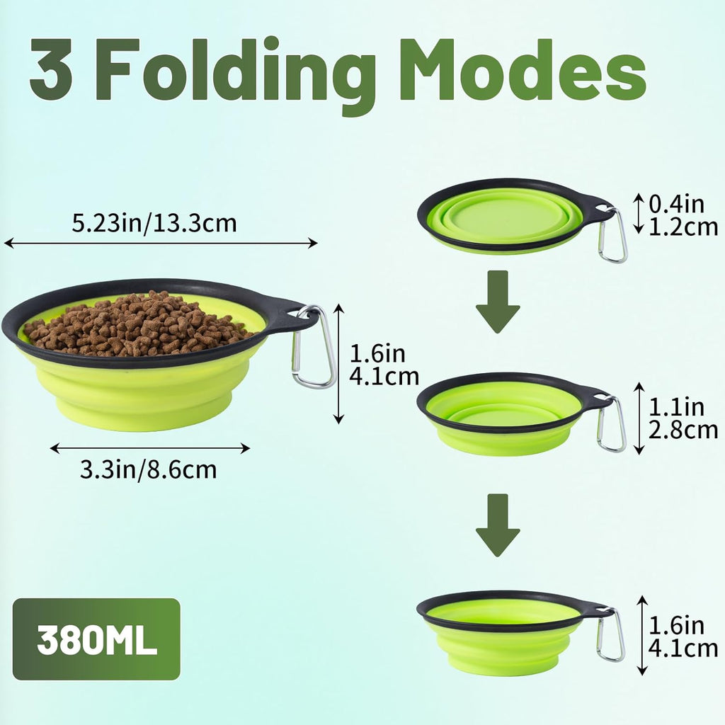 SLSON Hundenapf faltbar 2er Set mit verstaerktem Rand, tragbar fuer Reisen