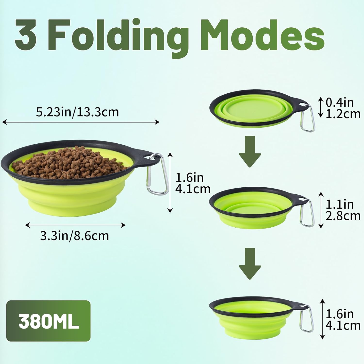 SLSON Hundenapf faltbar 2er Set mit verstaerktem Rand, tragbar fuer Reisen