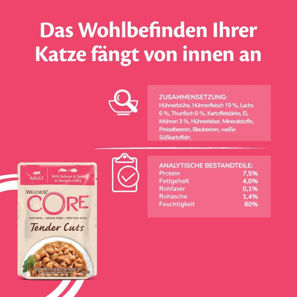 Wellness CORE Tender Cuts Katzennassfutter Truthahn Selection, verschiedene