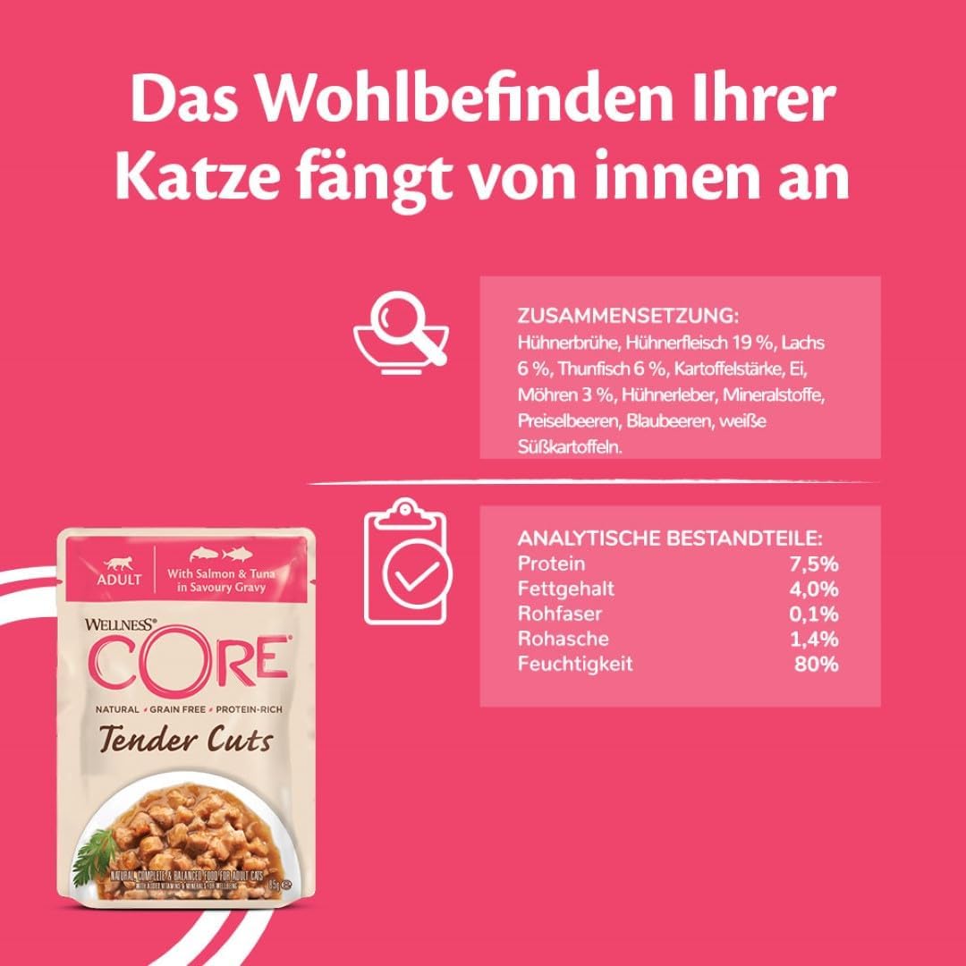 Wellness CORE Tender Cuts Katzennassfutter Truthahn Selection, verschiedene