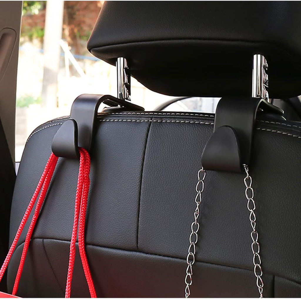 Auto Kopfstuetzen Haken 4er Set Schwarz Tasche Halterung Innenraum