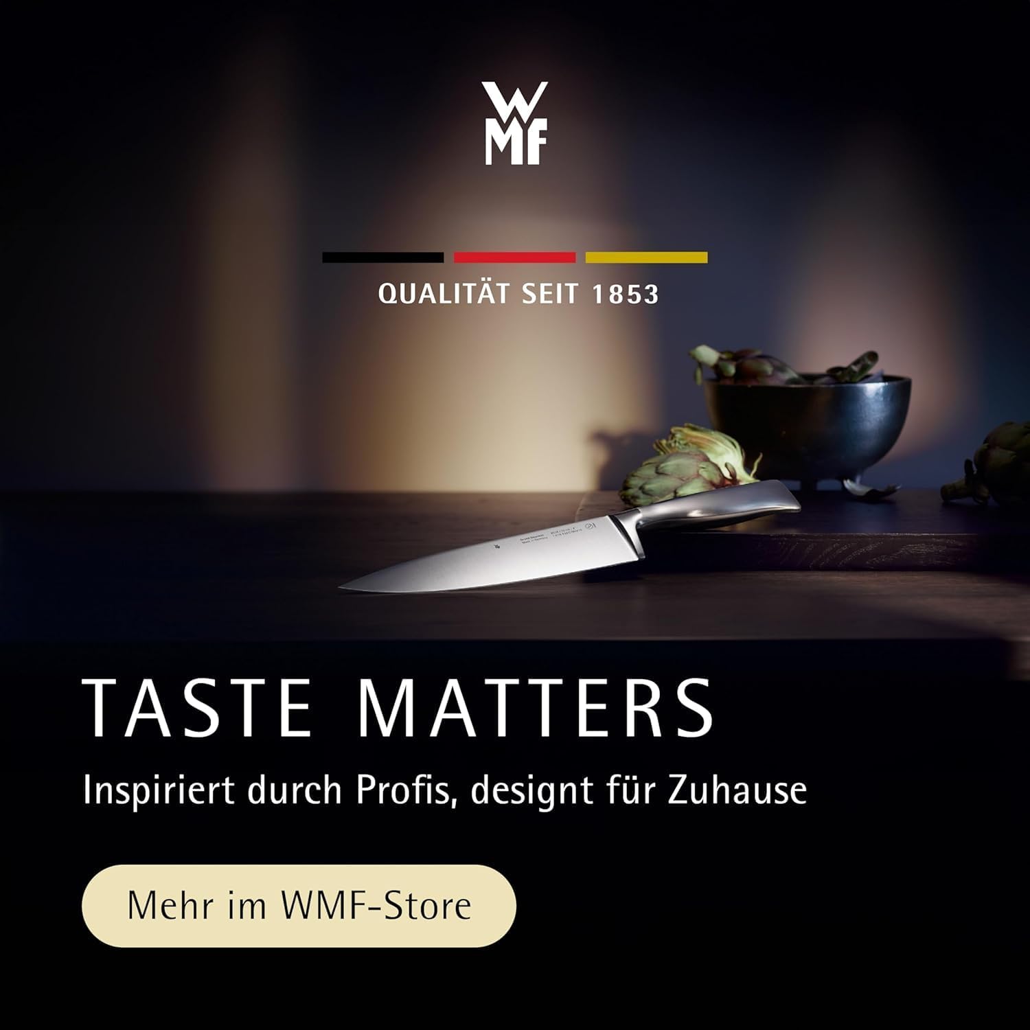 WMF Touch Messerset 2-teilig Kochmesser & Gemuesemesser Antihaft Schwarz