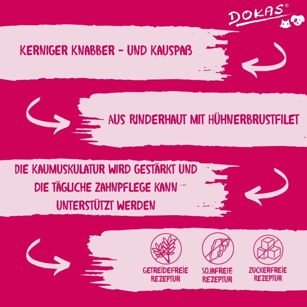 Dokas Kaurippe mit Hühnerbrust Hundesnack Kauknochen 10 x 210 g