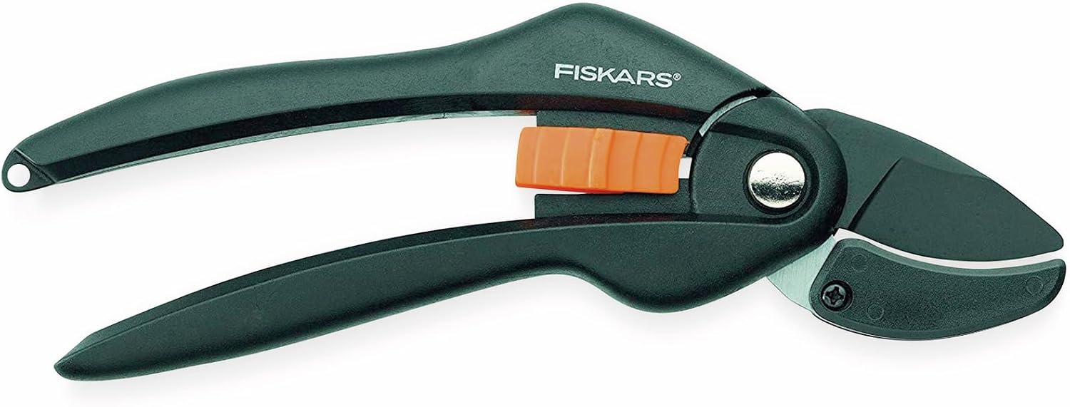 Fiskars Bypass-Gartenschere P26 20 cm Antihaft Stahlklingen Schwarz/Orange