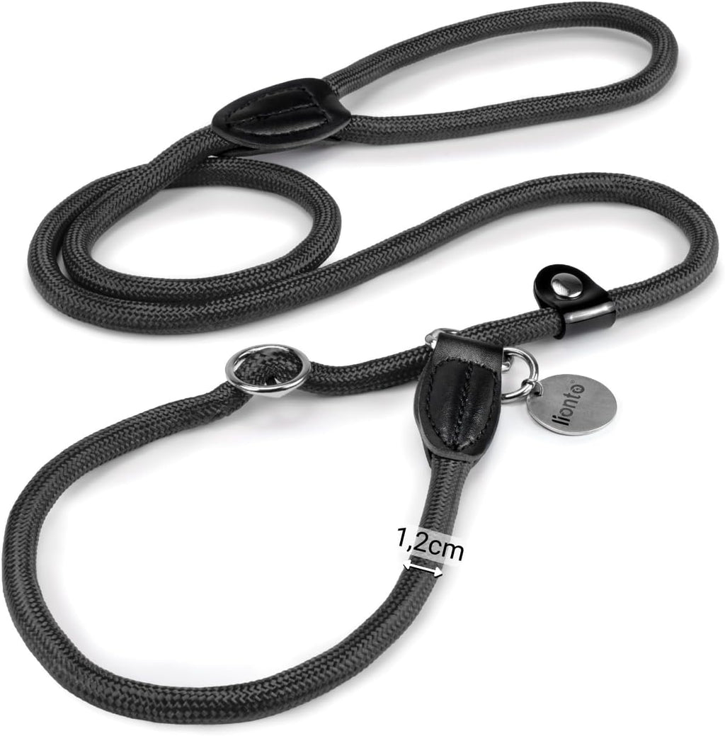 Lionto Retrieverleine vegan braun 120cm-170cm mit Zugstopp wetterfest