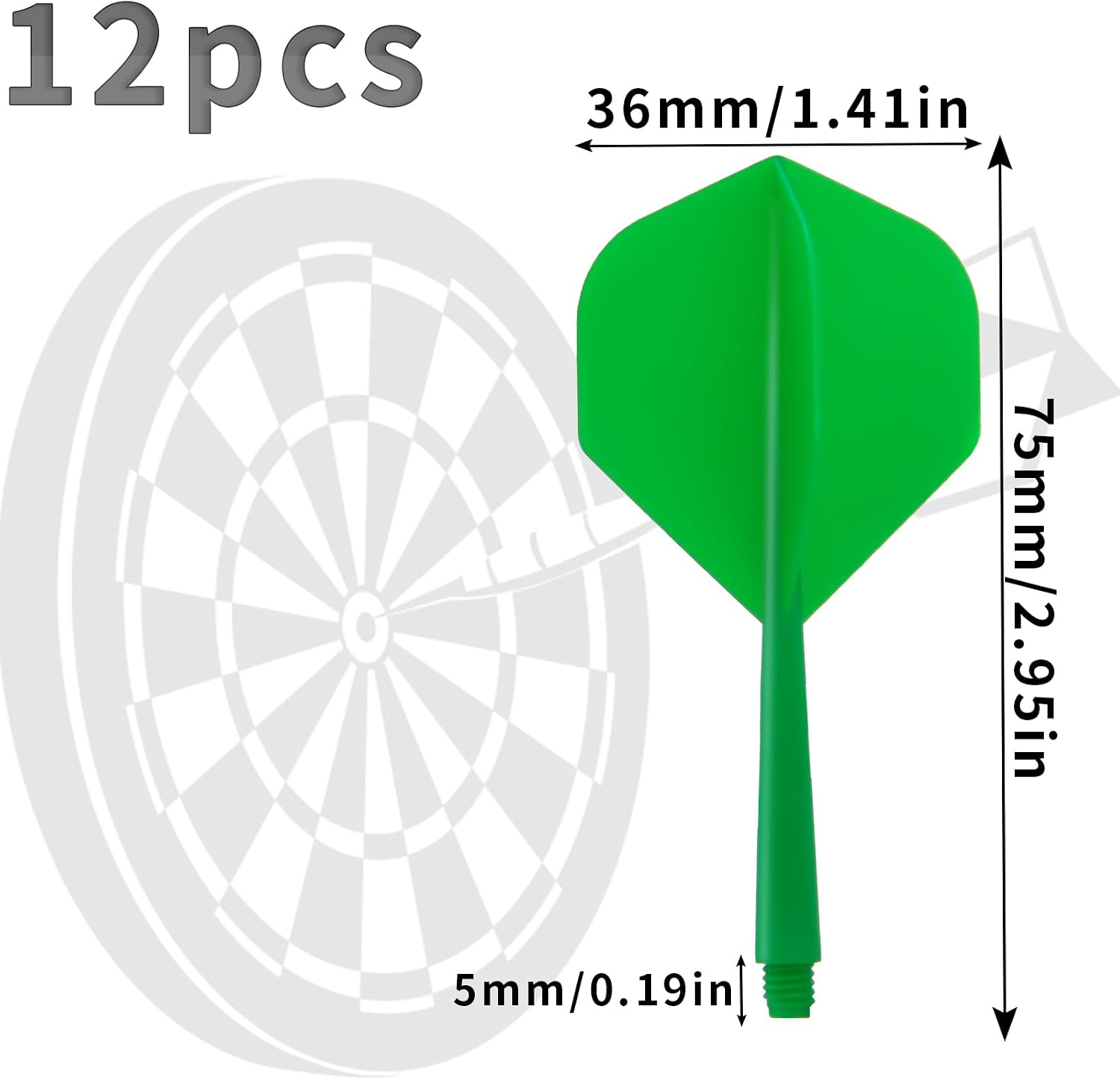 Fusion Darts Flights mit Schaft 12 Stueck 2BA Kunststoff