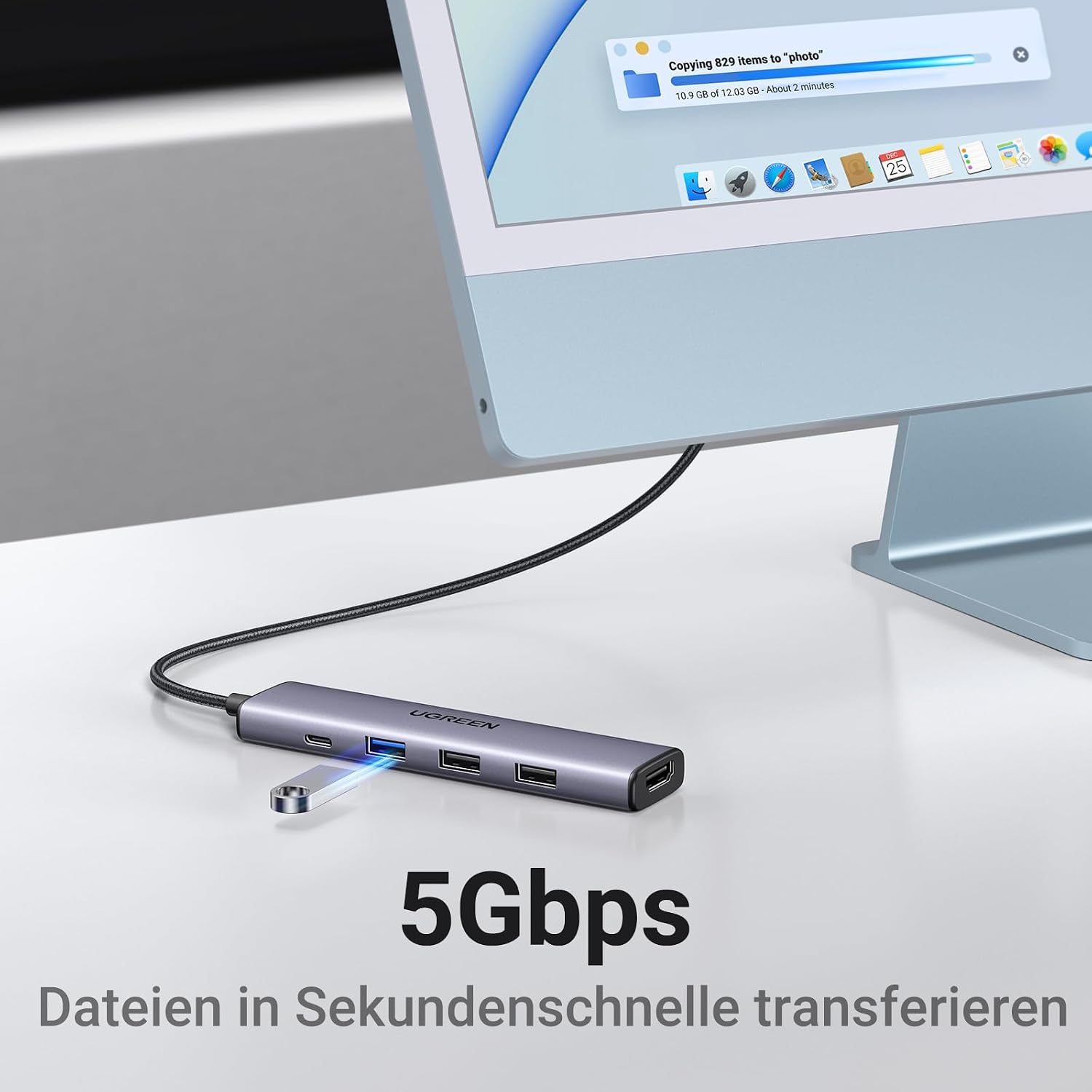 UGREEN RevoDock 105 USB-C Hub mit HDMI 4K, PD 100W, Multiport Adapter