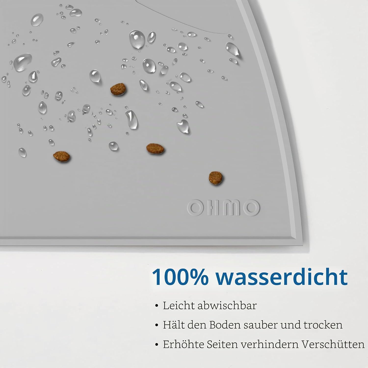 OHMO Napfunterlage 46x25 cm rutschfest silikon Wasserdicht fuer Hund Katze -61
