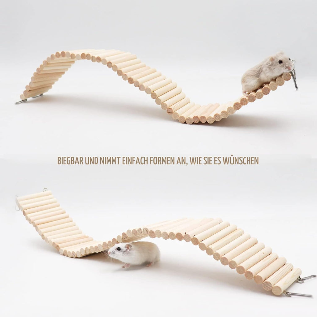 Hamster Kletterleiter Holz Brücke für Käfig Papagei Chinchilla Zubehör