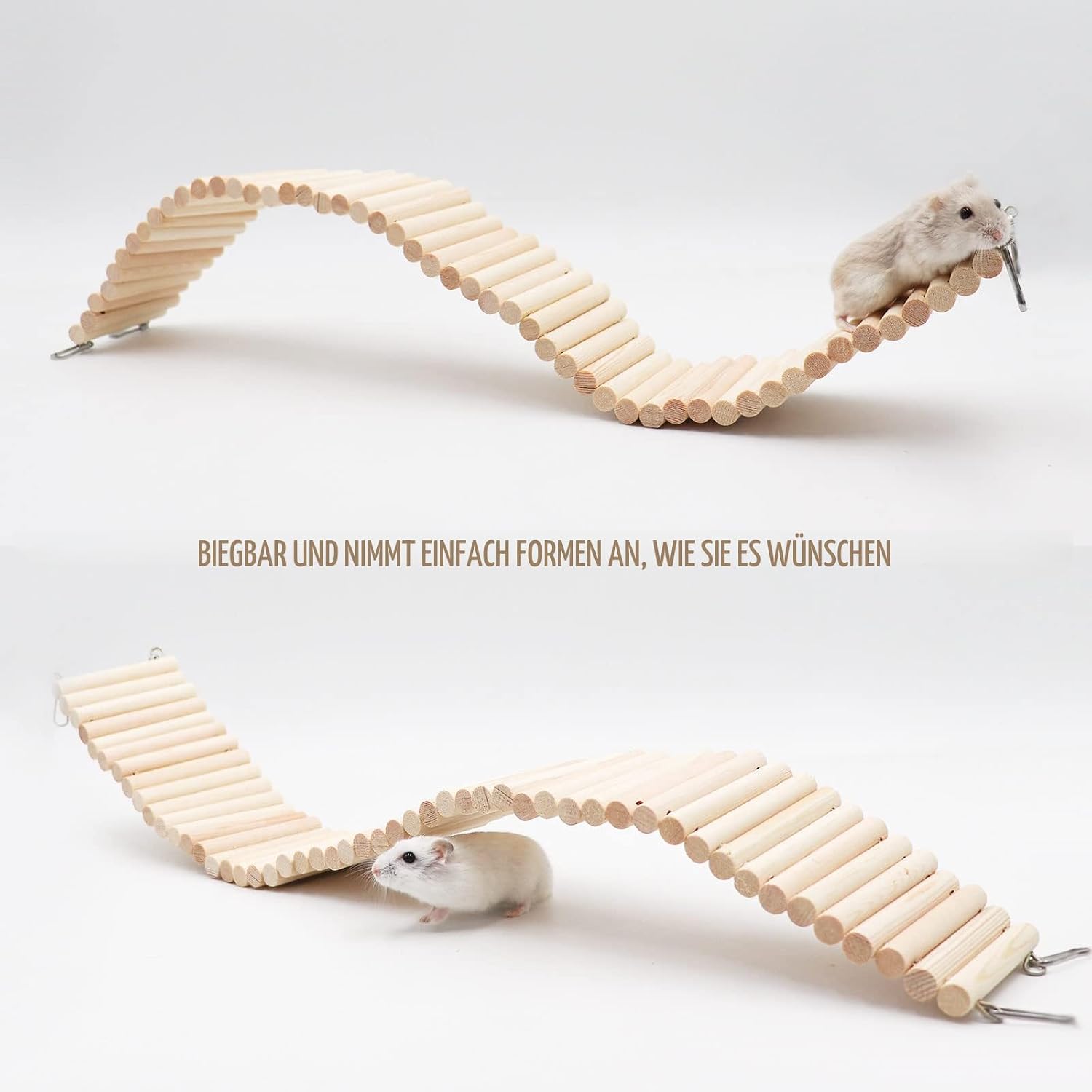 Hamster Kletterleiter Holz Brücke für Käfig Papagei Chinchilla Zubehör