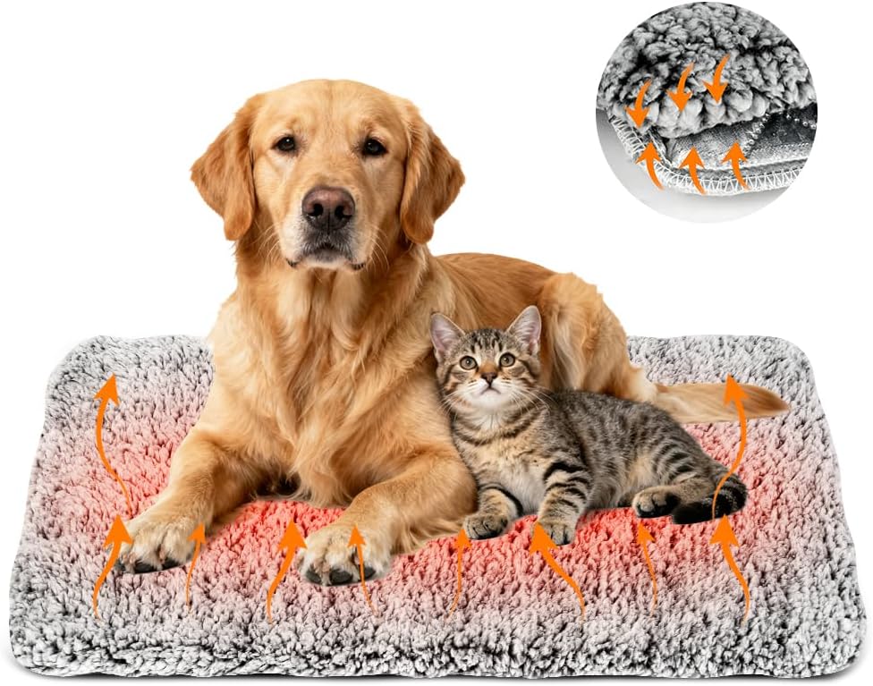 Selbstheizende Hundekatze Decke 60x45 cm, waschbar, thermische Waermematte, Stein