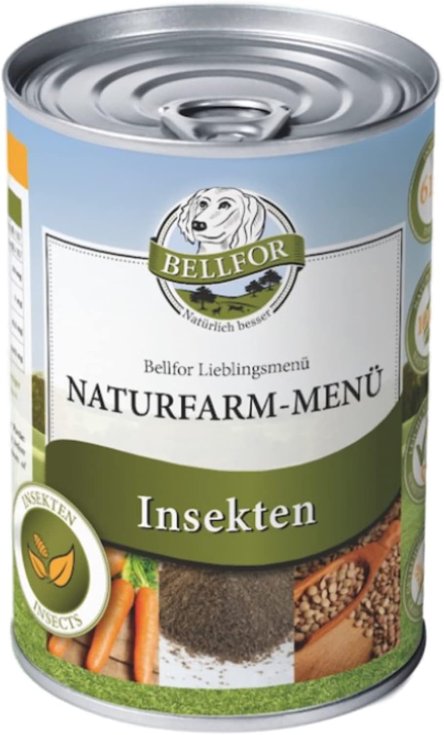 Bellfor Hundenassfutter getreidefrei mit Insektenprotein Naturfarm-Menue -800