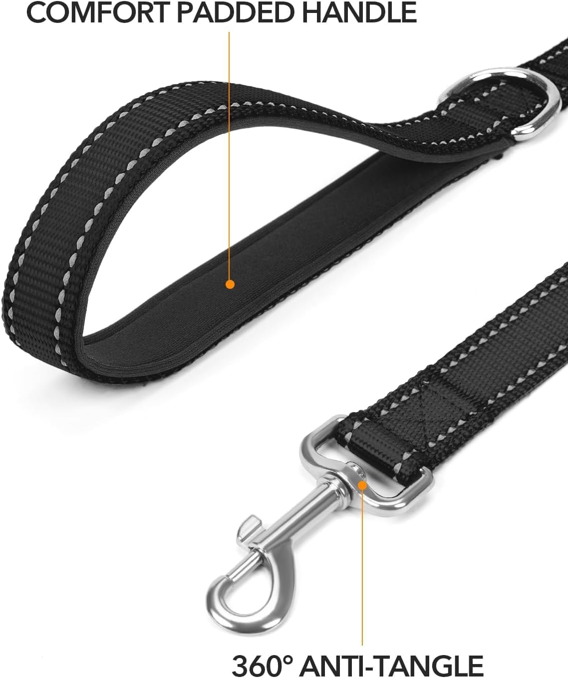 Taglory Hundeleine verstellbar 1,2m-1,8m reflektierend mit gepolsterter Handschlaufe