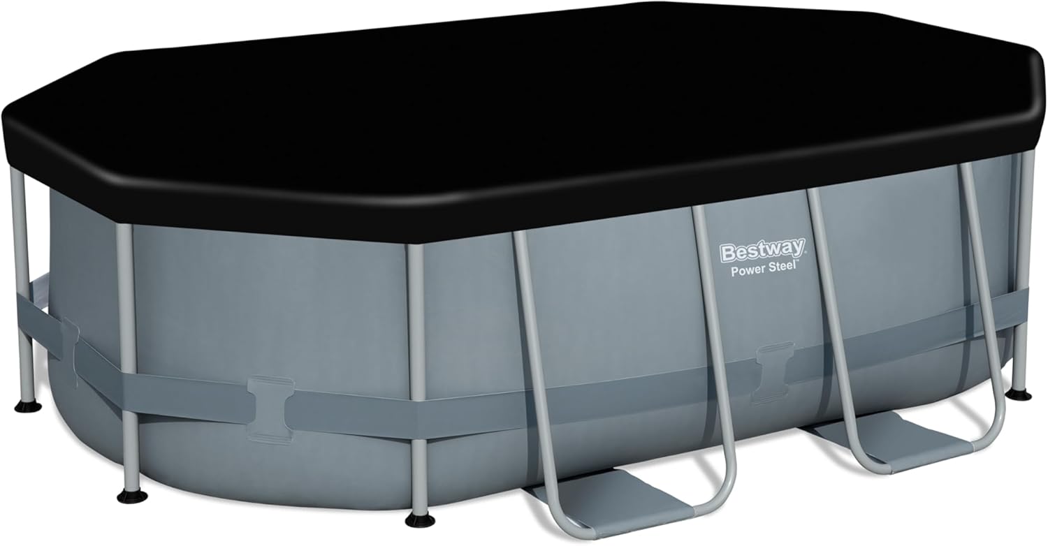 Bestway PVC Abdeckplane oval 305 x 184 cm schwarz