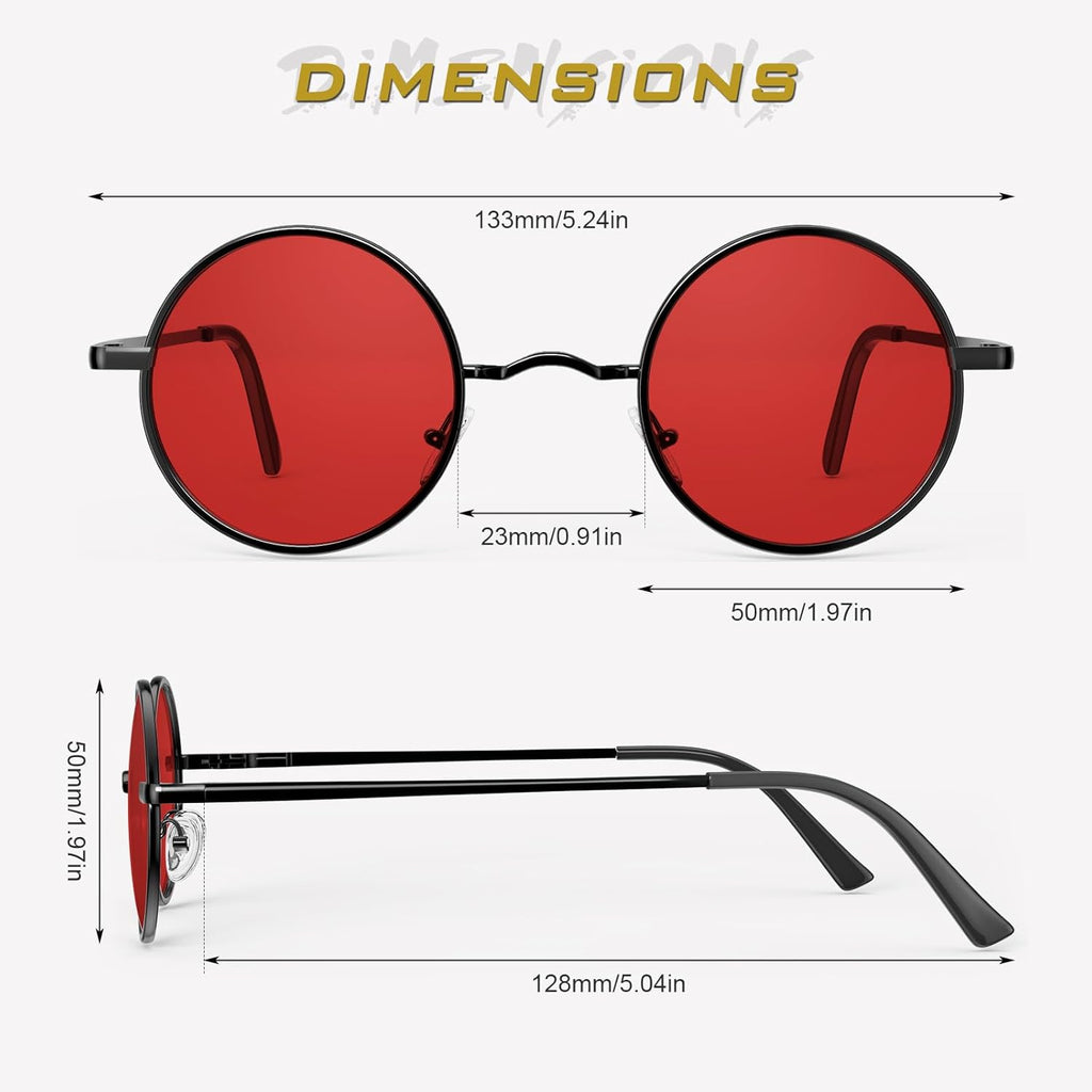 GQUEEN Polarisierte Retro Sonnenbrille rund UV400 Herren Damen MEZ1