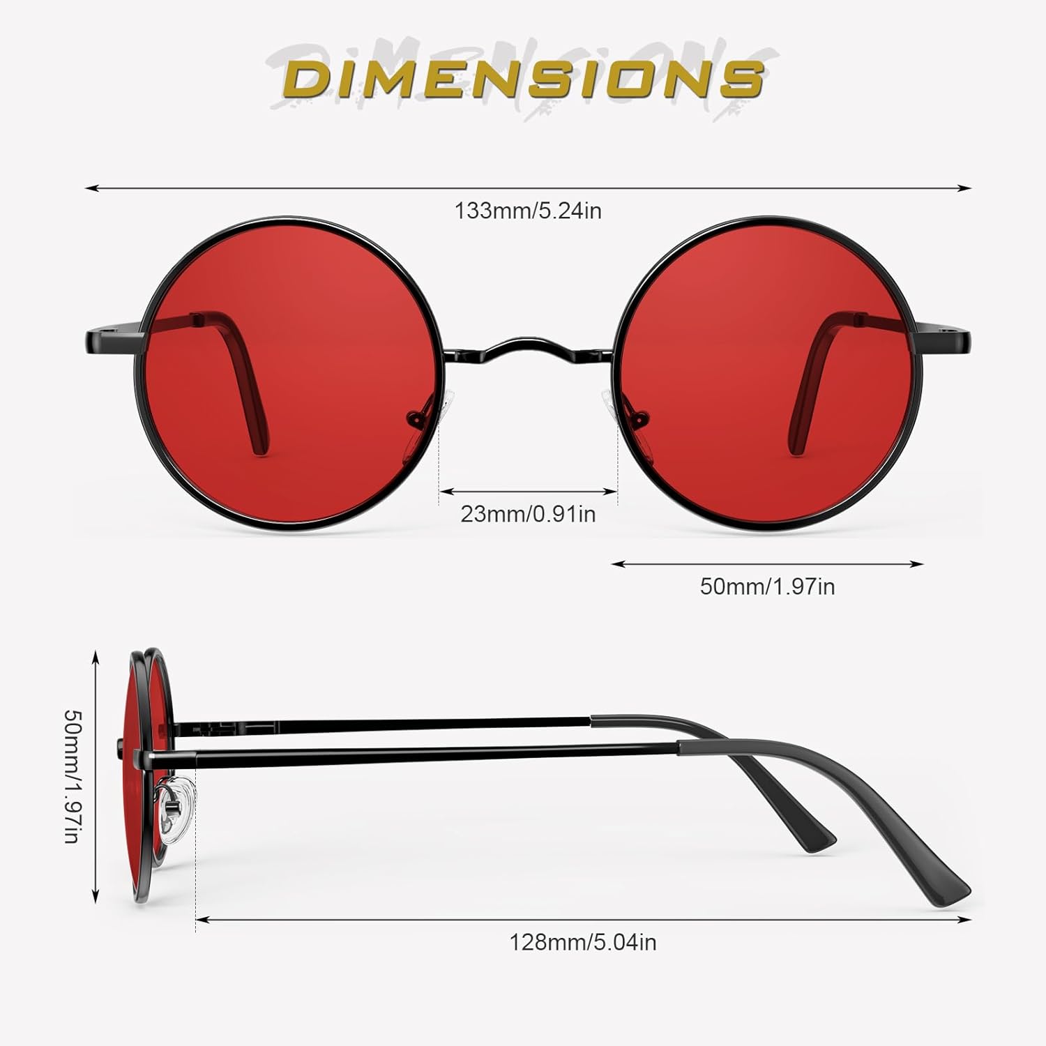 GQUEEN Polarisierte Retro Sonnenbrille rund UV400 Herren Damen MEZ1
