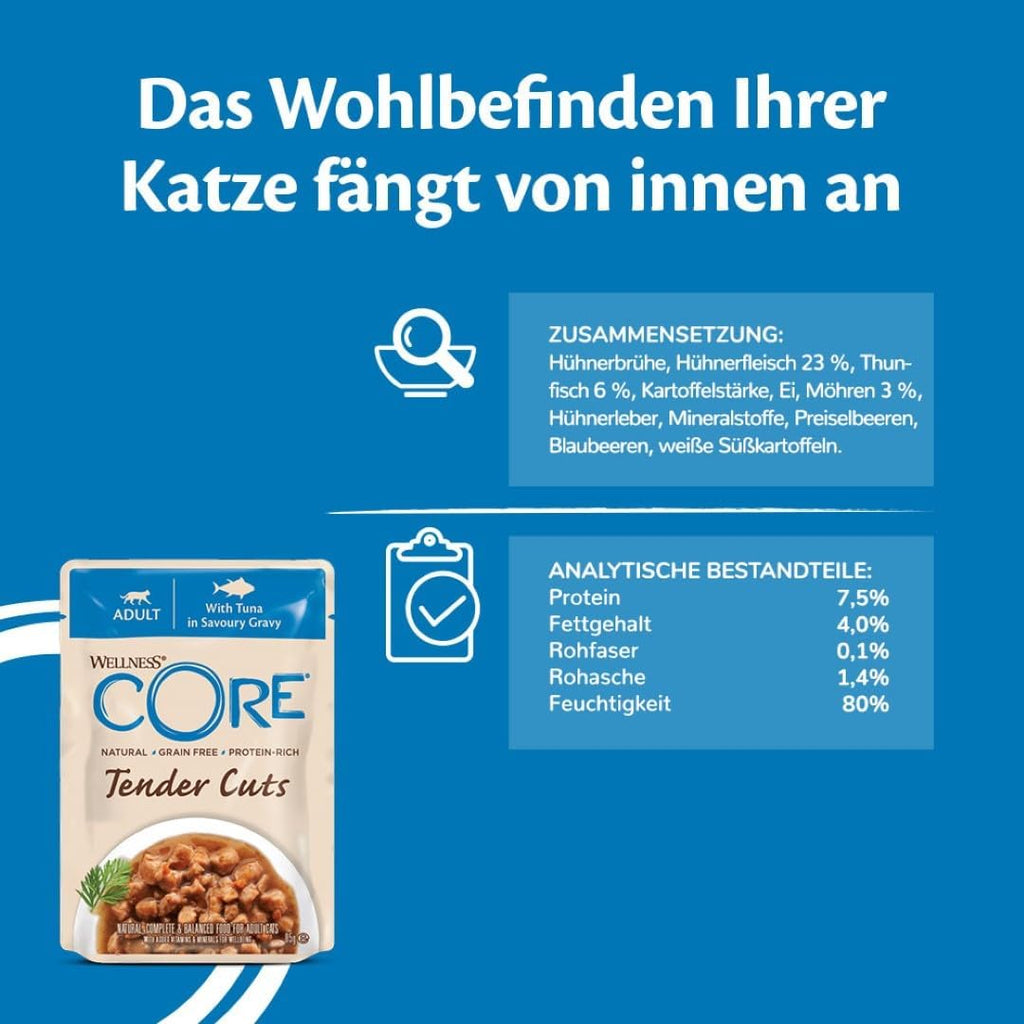 Wellness CORE Tender Cuts Katzennassfutter Truthahn Selection, verschiedene