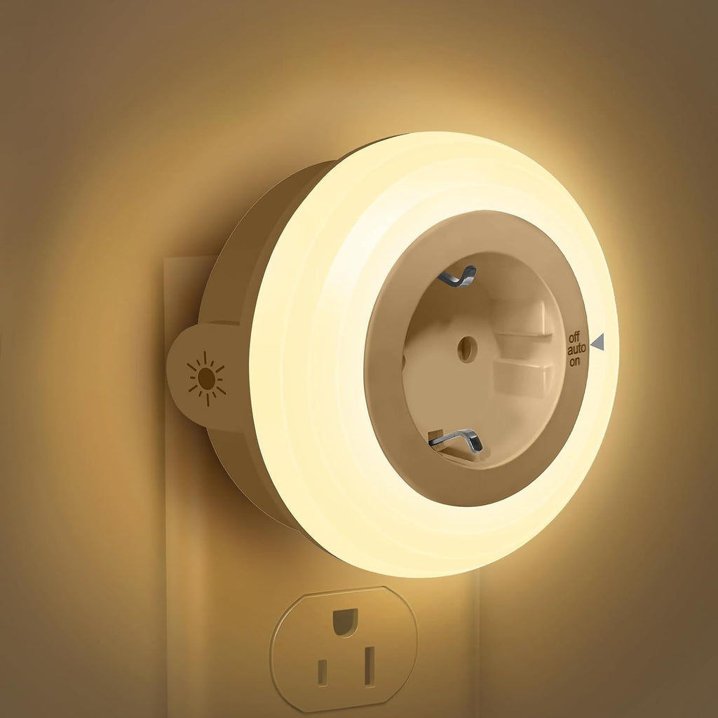Nachtlicht Steckdose mit Daemmerungssensor dimmbar warmweiss fuer Flur Schlafzimmer