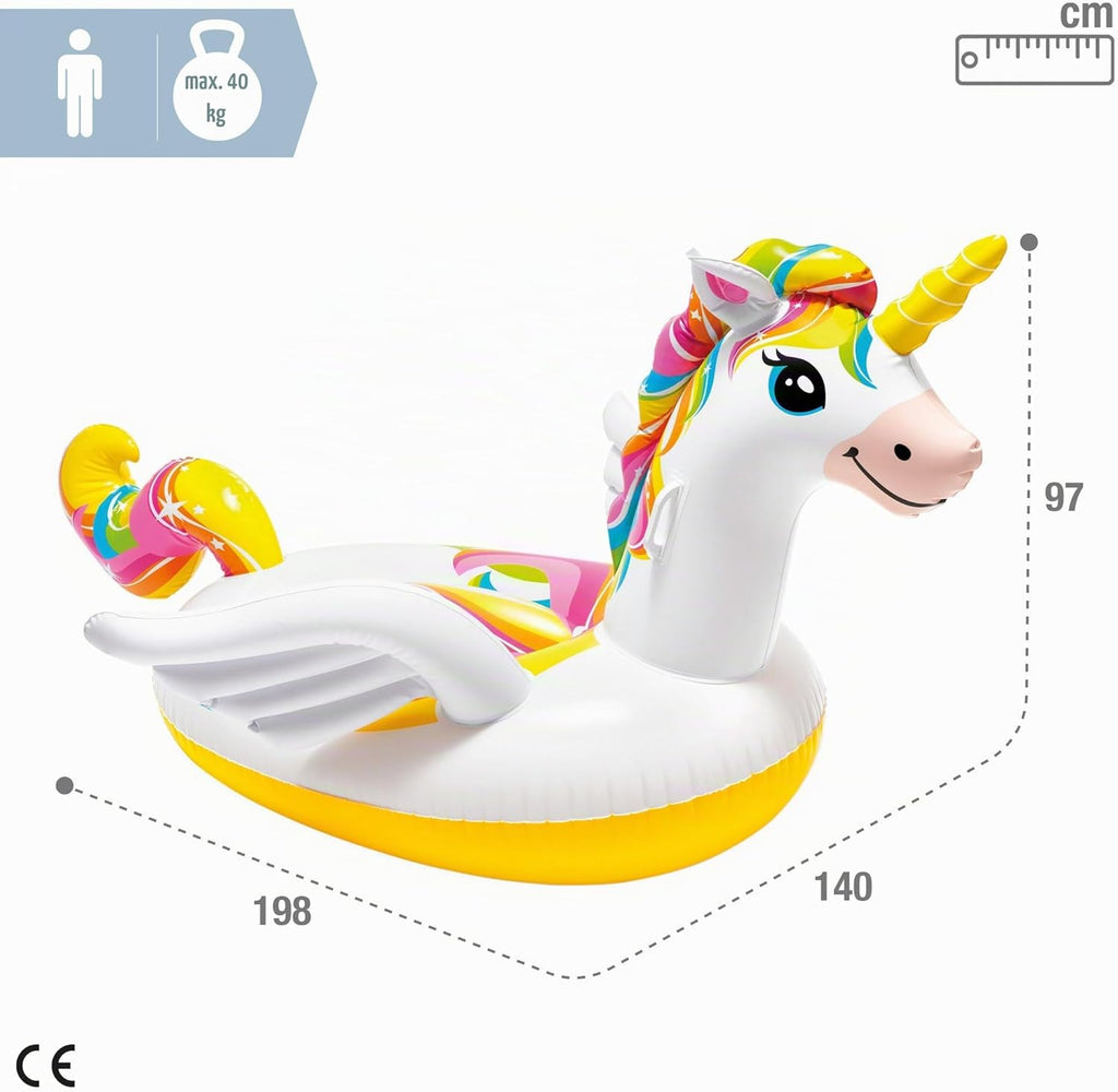 Intex 57561NP Aufblasbares Einhorn Reittier 226x173cm Schwimminsel Pool Luftmatr