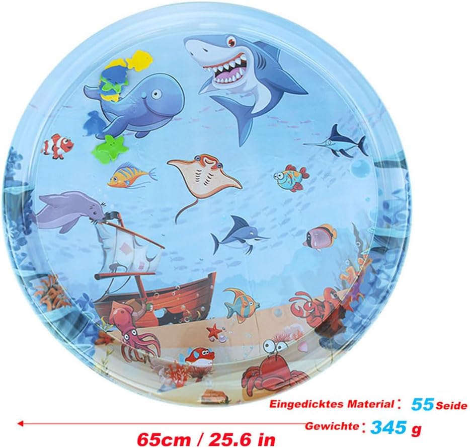 Haifisch Wasserspielmatte Ø65 cm verdickt fuer Katzen und kleine Hunde