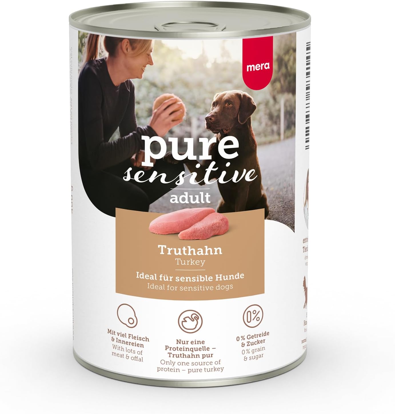 MERA Pure Sensitive Gefluegelherzen 6x400g Nassfutter getreidefrei Single Protein