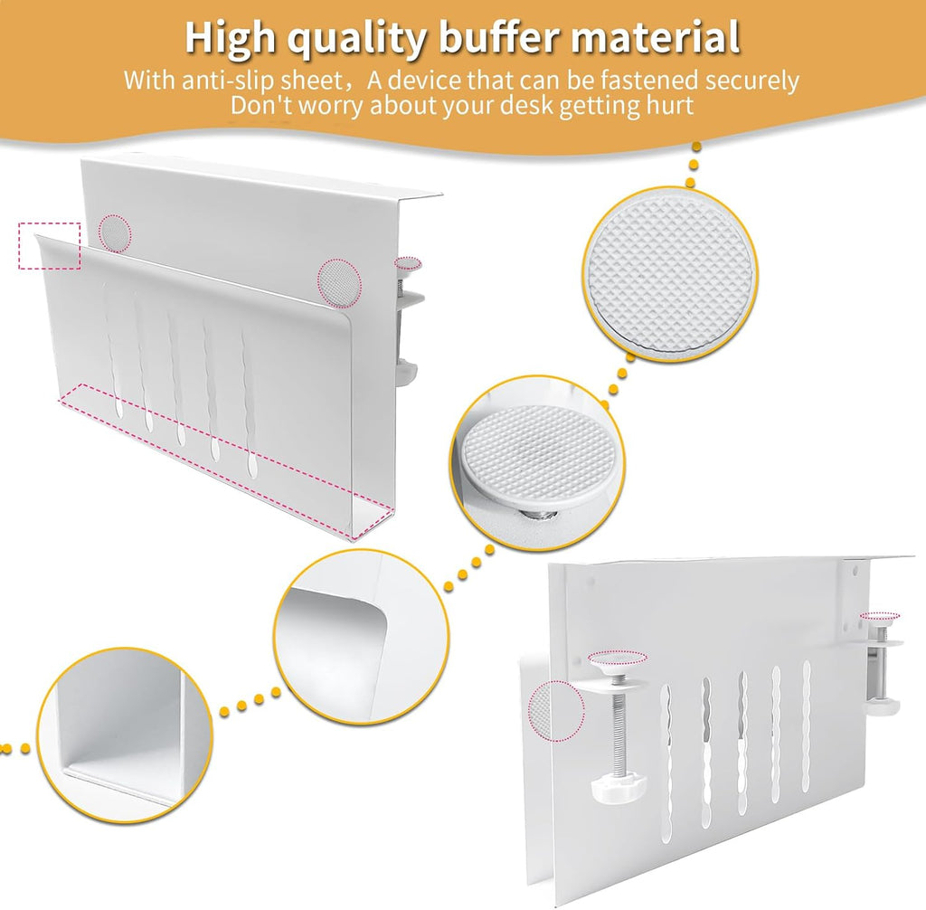 Laptophalter zum Einhaengen unter Tisch Stahl schwarz Schreibtisch Organizer