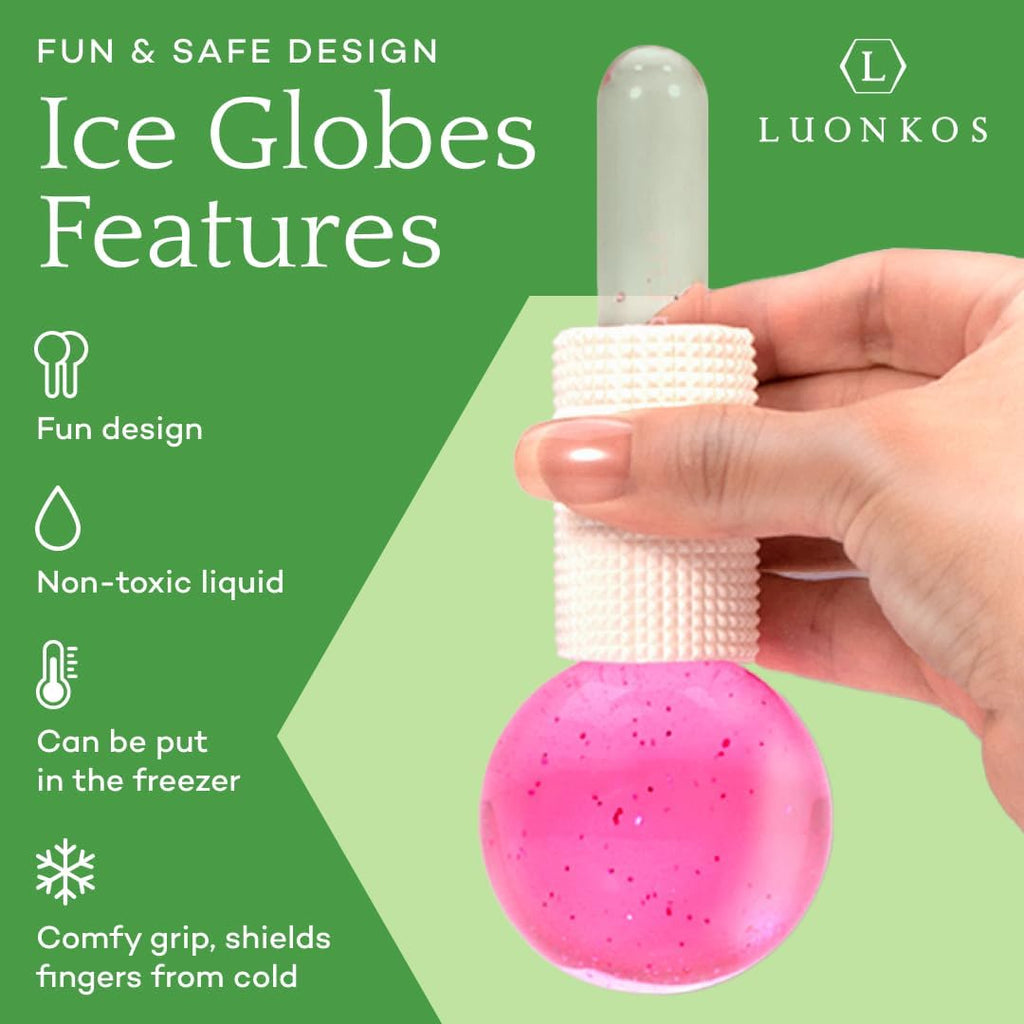Luonkos Ice Globes Edelstahl Gesichtsroller 2er Set Augenmassage Kuehlkugeln