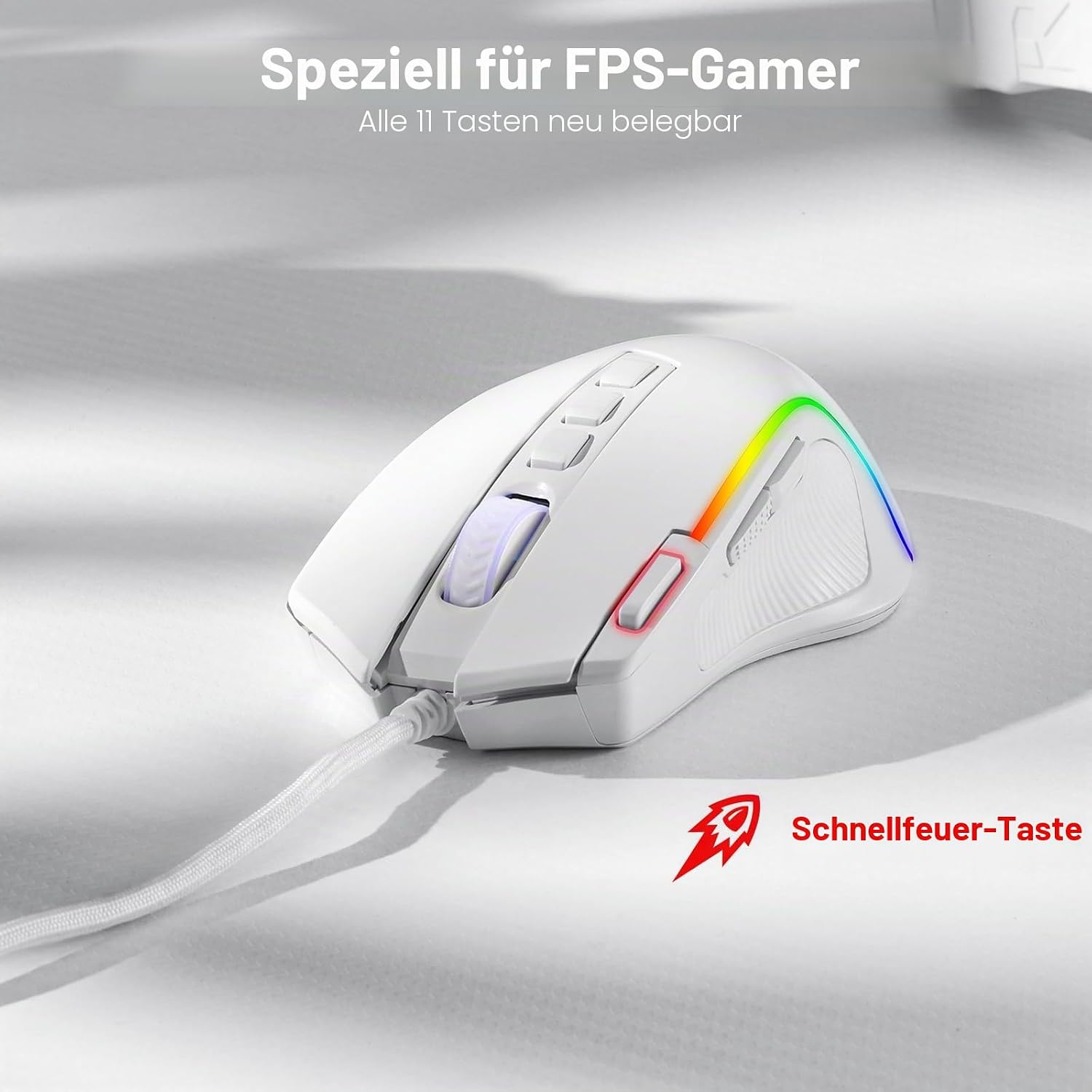 Redragon M612 Predator RGB Gamingmaus 8000 DPI kabelgebunden 11 Tasten